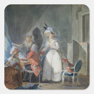 Pegatina Cuadrada El vendedor de moda