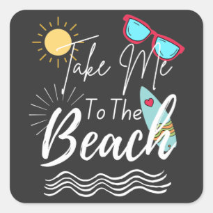 Pegatina Cuadrada El Verano Me Lleva A La Playa