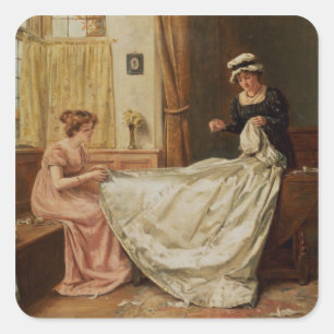 Pegatina Cuadrada El vestido Boda