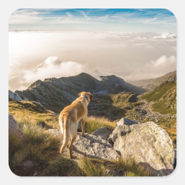 Pegatina Cuadrada El viaje (Anverso)