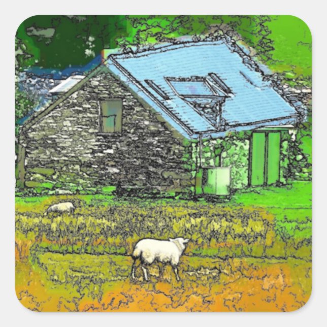 PEGATINA CUADRADA EL VIEJO JARDÍN (Anverso)