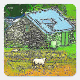 PEGATINA CUADRADA EL VIEJO JARDÍN