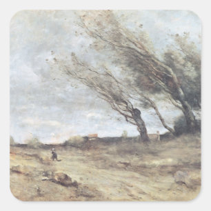 Pegatina Cuadrada El viento, c.1865-70