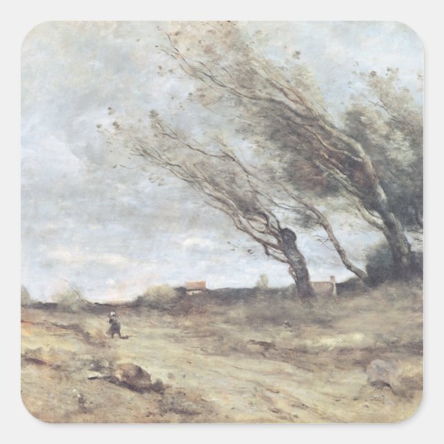Pegatina Cuadrada El viento, c.1865-70 (Anverso)