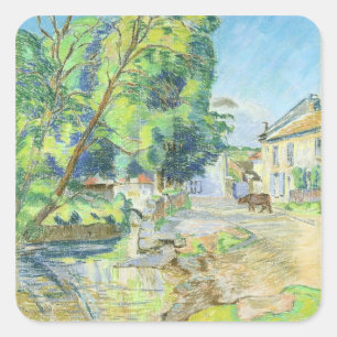 Pegatina Cuadrada El Village (pastel sobre papel)