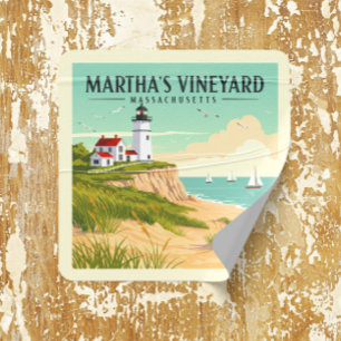 Pegatina Cuadrada El Viñedo Massachusetts de Martha