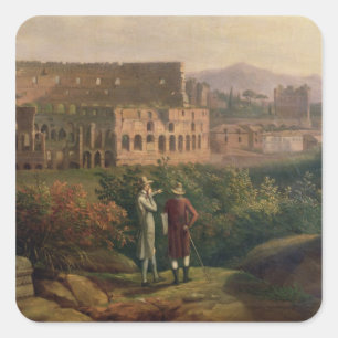 Pegatina Cuadrada El visitar de Johann Wolfgang von Goethe