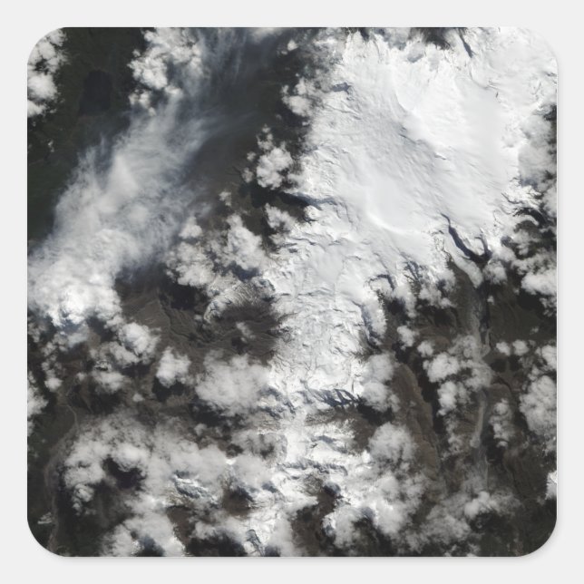 Pegatina Cuadrada El volcán Chaiten en Chile (Anverso)