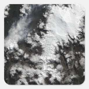 Pegatina Cuadrada El volcán de Chaiten en Chile