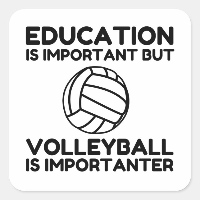 PEGATINA CUADRADA EL VOLEIBOL ES IMPORTANTE (Anverso)