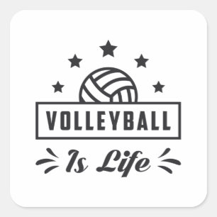 Pegatina Cuadrada El Voleibol Es Regalo De Voleibol De Playa Deporti