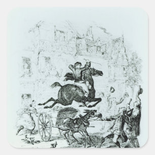 Pegatina Cuadrada El vuelo de Turpin a través de Edmonton