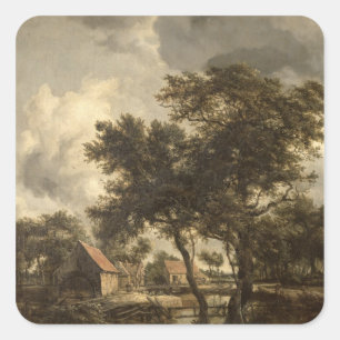 Pegatina Cuadrada El Watermill, c.1660