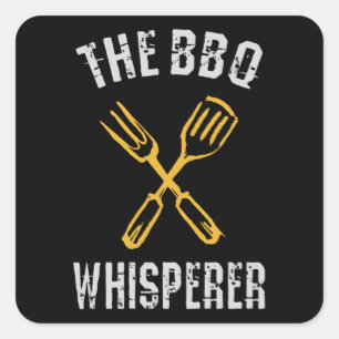 Pegatina Cuadrada El Whisperer de BBQ