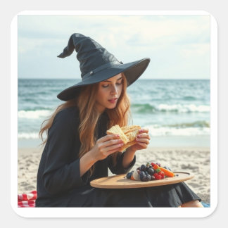Pegatina Cuadrada El "WITCH de arena"