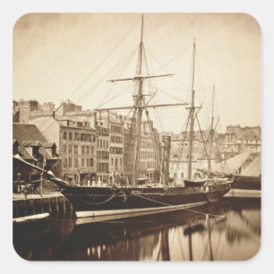Pegatina Cuadrada El yate imperial "La Reine Hortense" en Le Havre