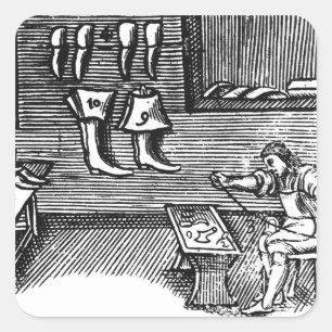 Pegatina Cuadrada El zapatero