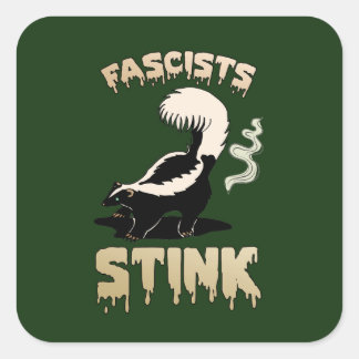 Pegatina Cuadrada El zorrillo retro lindo - los fascistas apestan