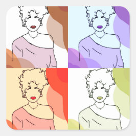 Pegatina Cuadrada Elas