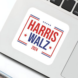 Pegatina Cuadrada Elección de Campaña de Harris Walz