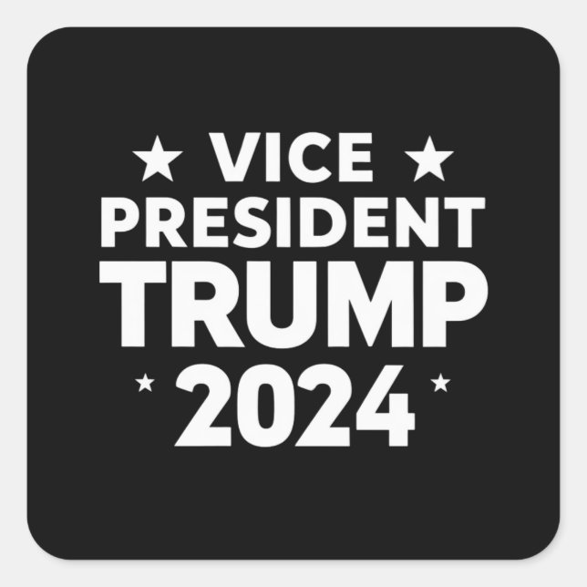 Pegatina Cuadrada Elección divertida para vicepresidente Trump, cita (Anverso)