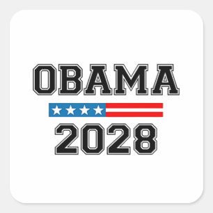 Pegatina Cuadrada Elección por la Democracia 2028 de Obama Estados U