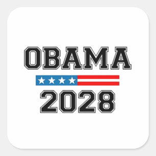 Pegatina Cuadrada Elección por la Democracia 2028 de Obama Estados U