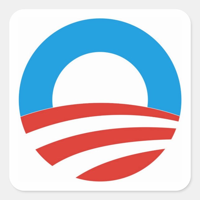 Pegatina Cuadrada elecciones de 2012 del presidente de barack obama (Anverso)