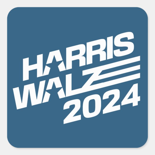 Pegatina Cuadrada Elecciones Harris Walz 2024 (Anverso)
