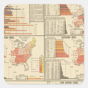 Pegatina Cuadrada Elecciones presidenciales 1824-1840