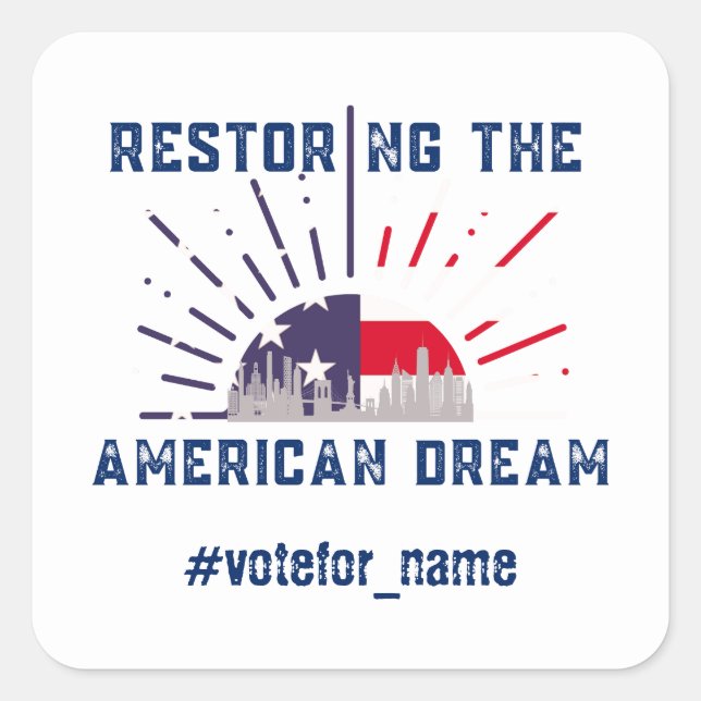 Pegatina Cuadrada Elecciones presidenciales de Estados Unidos 2024 (Anverso)