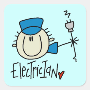 Pegatina Cuadrada Electricista