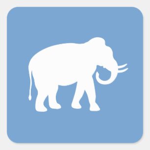 Pegatina Cuadrada Elefante blanco