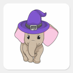 Pegatina Cuadrada Elefante como asistente