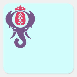 Pegatina Cuadrada Elefante de piña