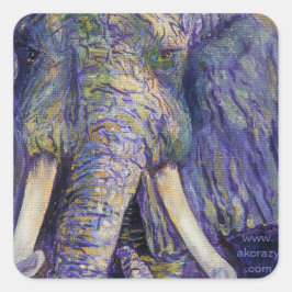 Pegatina Cuadrada Elefante mosaico