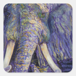 Pegatina Cuadrada Elefante mosaico