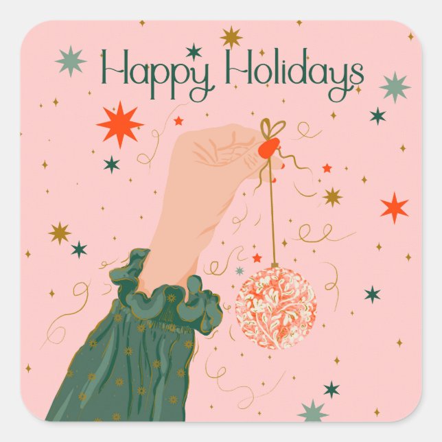 Pegatina Cuadrada Elegancia de la temporada (Anverso)