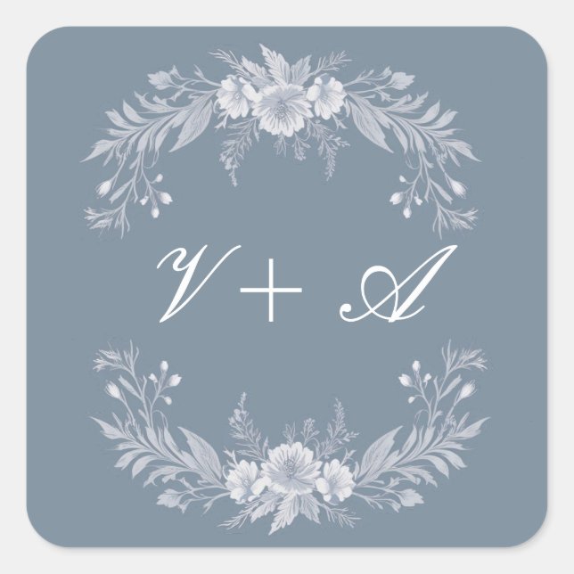 Pegatina Cuadrada Elegancia en flor (Anverso)