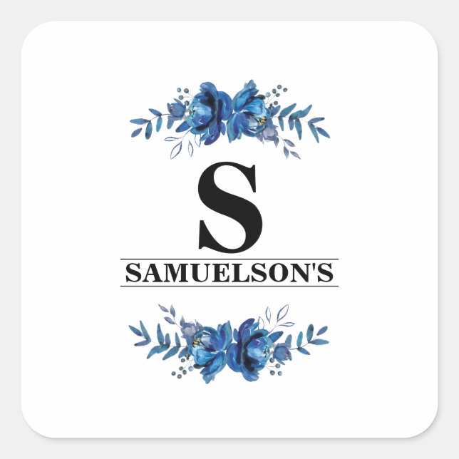 Pegatina Cuadrada Elegancia floral (Anverso)