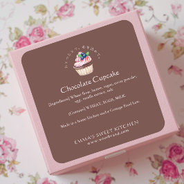 Pegatina Cuadrada Elegant Brown Chocolate Cupcake Bakery Ingredient