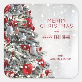 Pegatina Cuadrada Elegant Christmas Tree