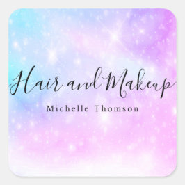 Pegatina Cuadrada elegant holographic unicorn