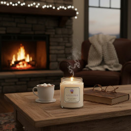 Pegatina Cuadrada Elegant Lavender Soy Wax Candle Business Label