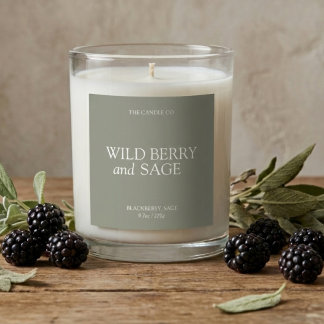 Pegatina Cuadrada Elegant Minimal Sage Green Candle 