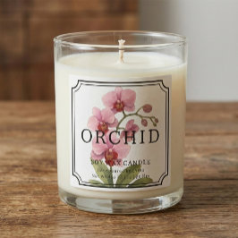 Pegatina Cuadrada Elegant Orchid Soy Wax Candle Business Label