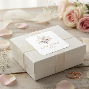 Pegatina Cuadrada Elegant Pink Lily Square Sticker