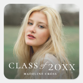 Pegatina Cuadrada Elegant Type Photo Graduation