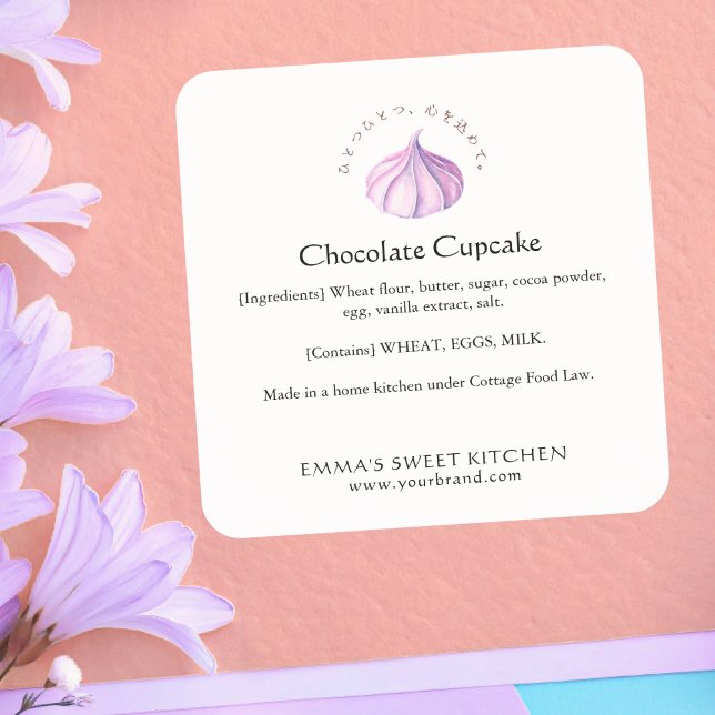 Pegatina Cuadrada Elegant Whipped Cream Bakery Ingredient (Subido por el creador)