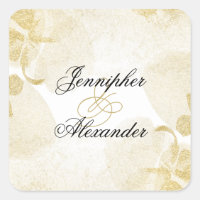 Elegante Abstract Watercolor Gold Boda